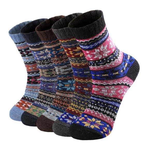 Nordic style wool winter socks - Picture 2 of 5